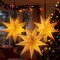 StaticPoster; 3Pcs Paper Star Lantern Lampshade 9 Pointed Star Hanging Decorations for Christmas New Year Wedding Party Holiday Birthday, 13.78 x 13.78 x 5.12 Inch; Category:Ceiling Decorations; Image:2